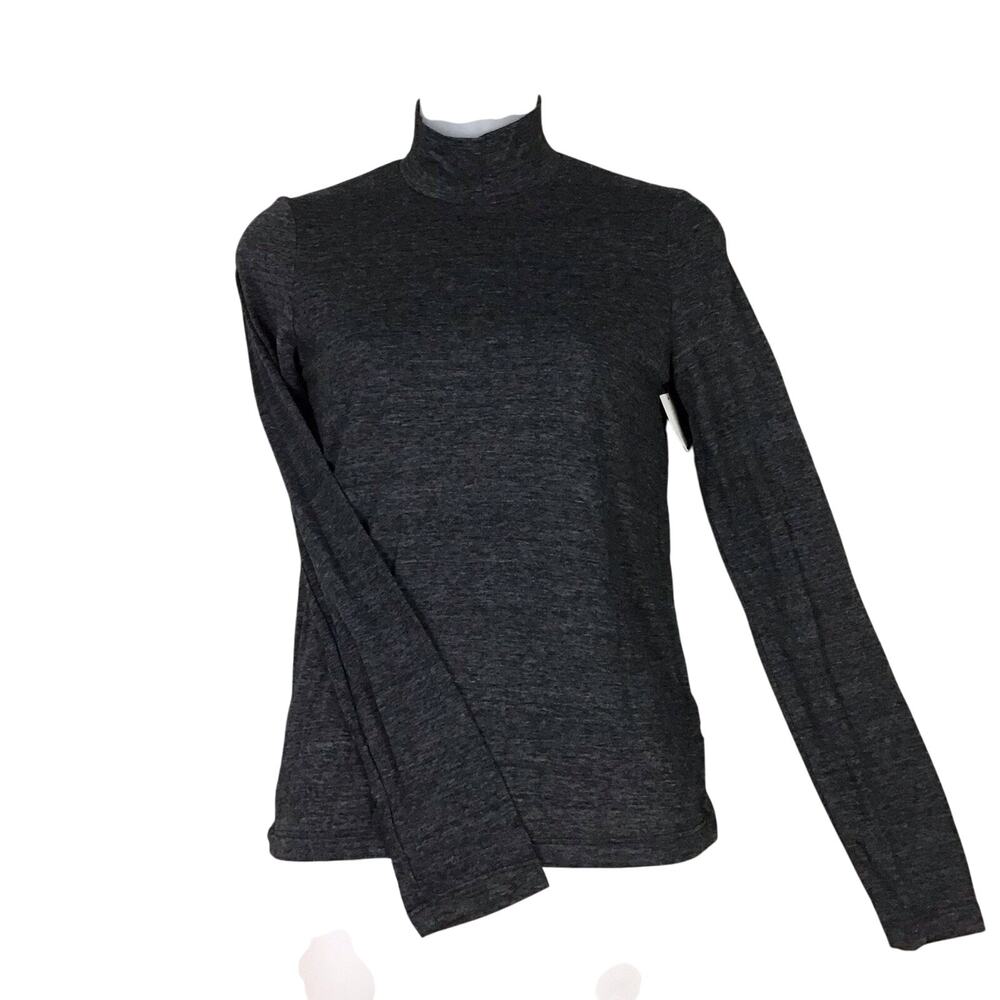Marine Layer Women’s XS Gray Pullover Mock Neck Shirt Long Sleeve USA